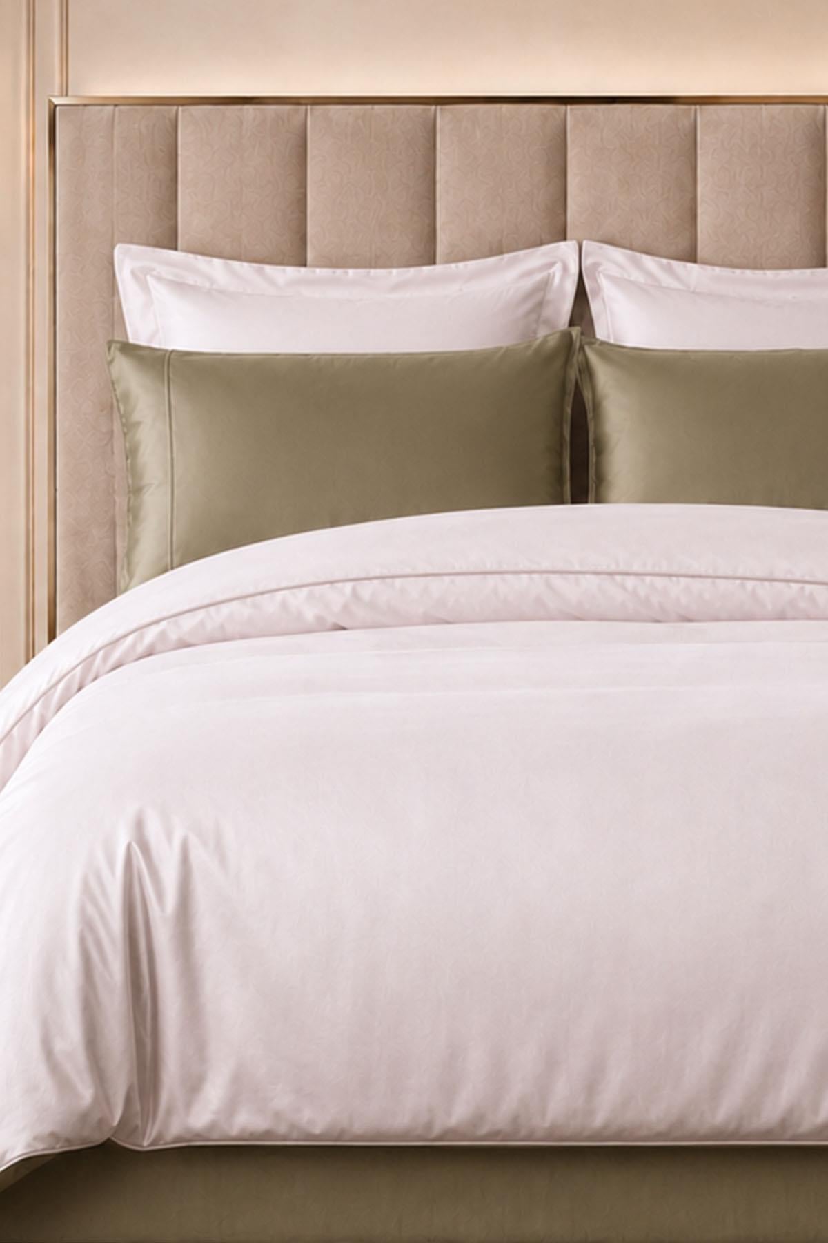 Alix Bettwäsche-Set aus Baumwollsatin mit Paspelierung, Doppelbett, 6-teilig