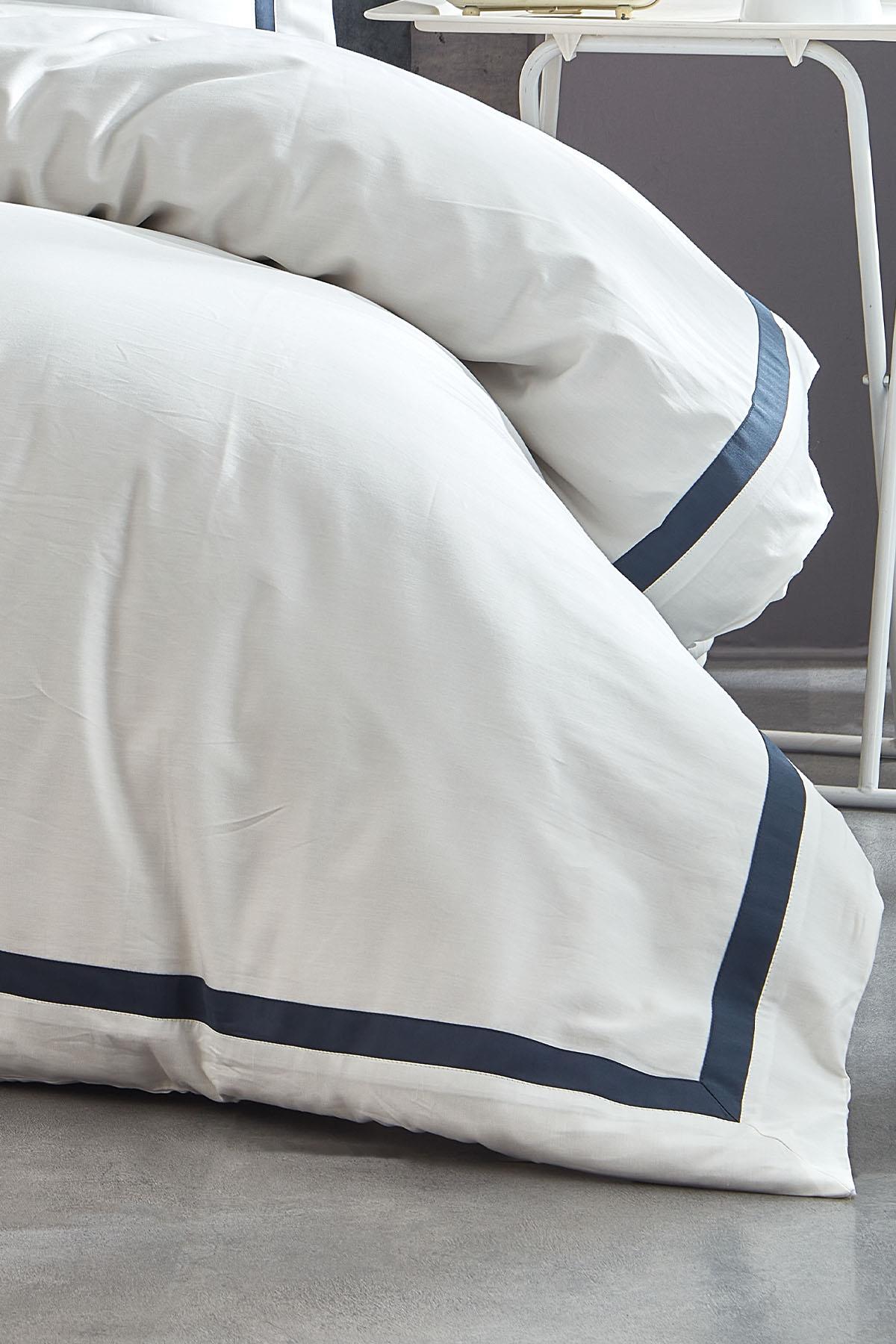 Carisma 7-teiliges Bettwäsche-Set aus Baumwollsatin, Super King Size, mit Biese