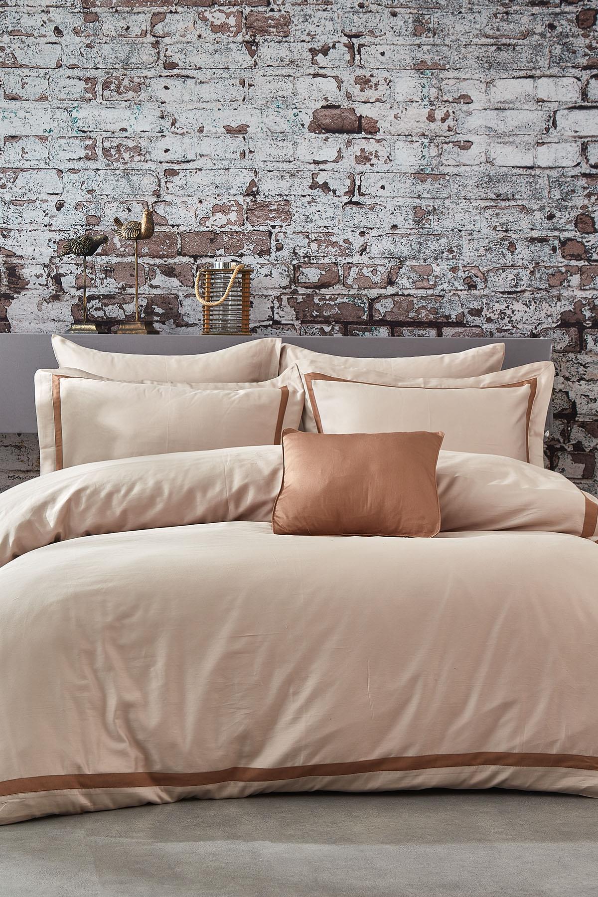 Carisma 7-teiliges Bettwäsche-Set aus Baumwollsatin, Super King Size, mit Biese