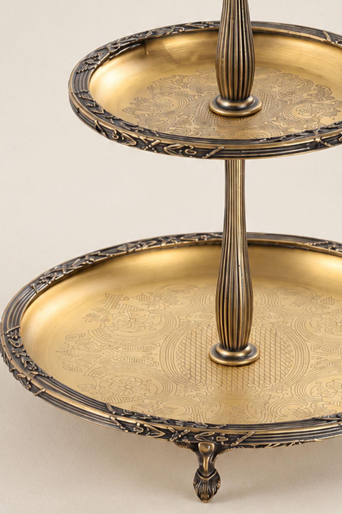 Kessa Vintage Detail 2-Tier Serving Plate (22-15 cm)
