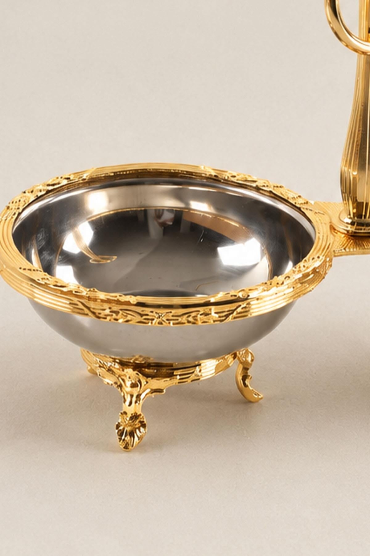 Kessa Gold Detaillierte 2-teilige Snackschale