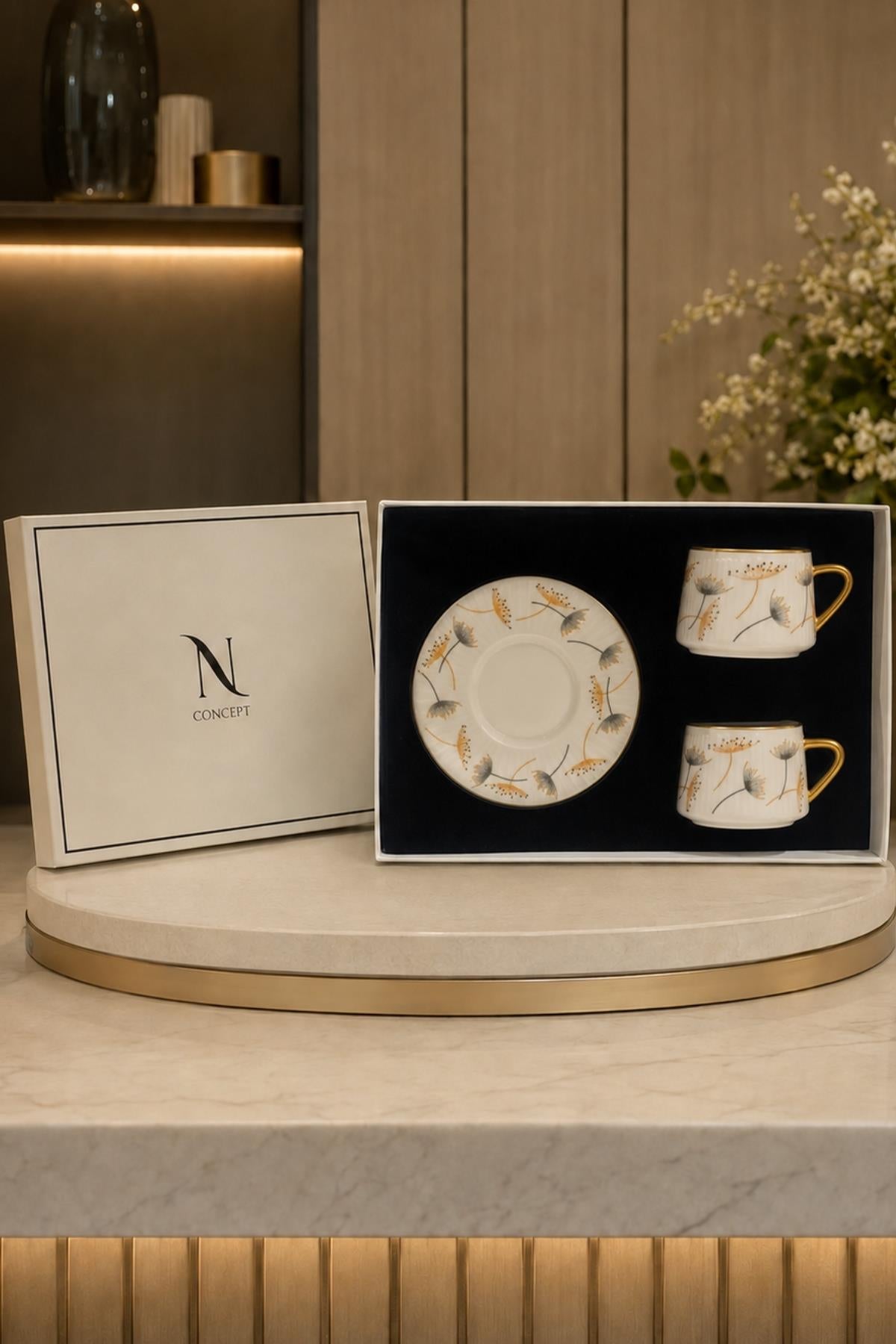 Golden Whisper Premium Kaffeetassen-Set, 2-teilig