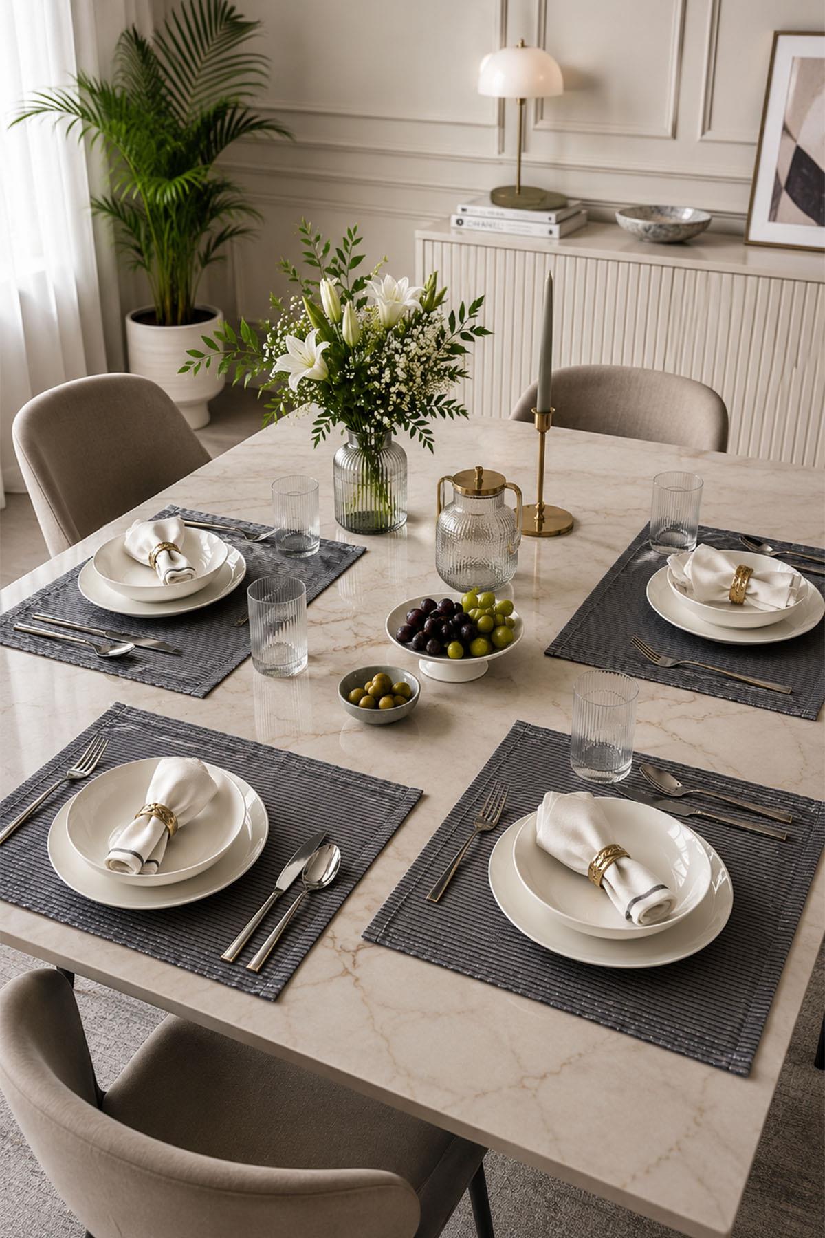Loris Lekeabweisendes, pflegeleichtes 4er-Set Platzsets (35 x 50 cm)