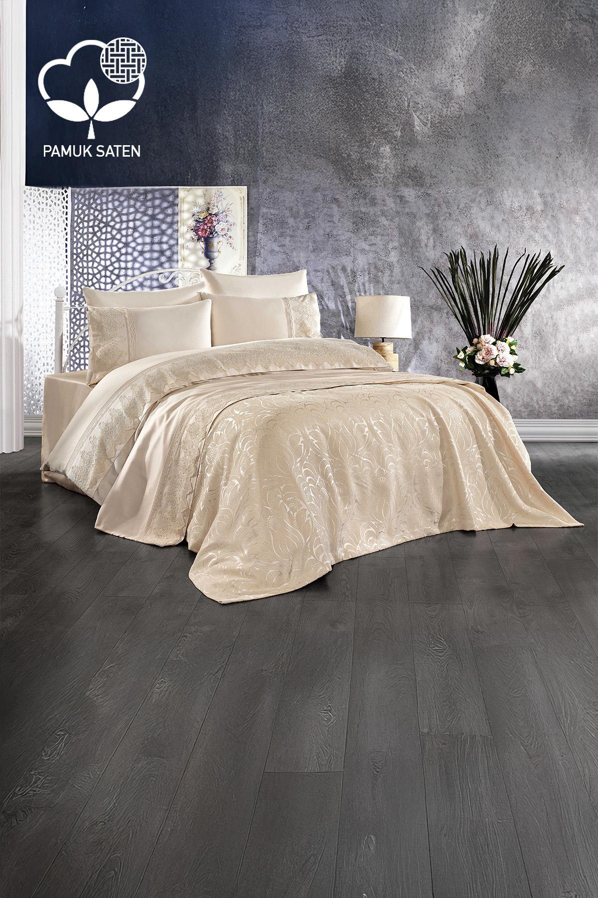 Marissa Bettwäsche-Set mit Jacquard-Baumwollsatin-Piqué – Nazik Home – Wert für mein Zuhause!