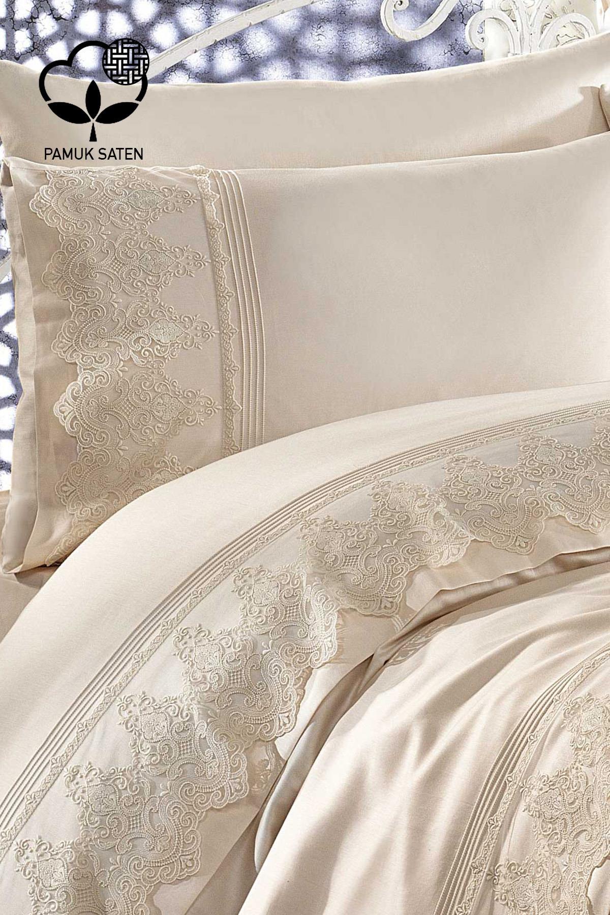 Marissa Bettwäsche-Set mit Jacquard-Baumwollsatin-Piqué – Nazik Home – Wert für mein Zuhause!
