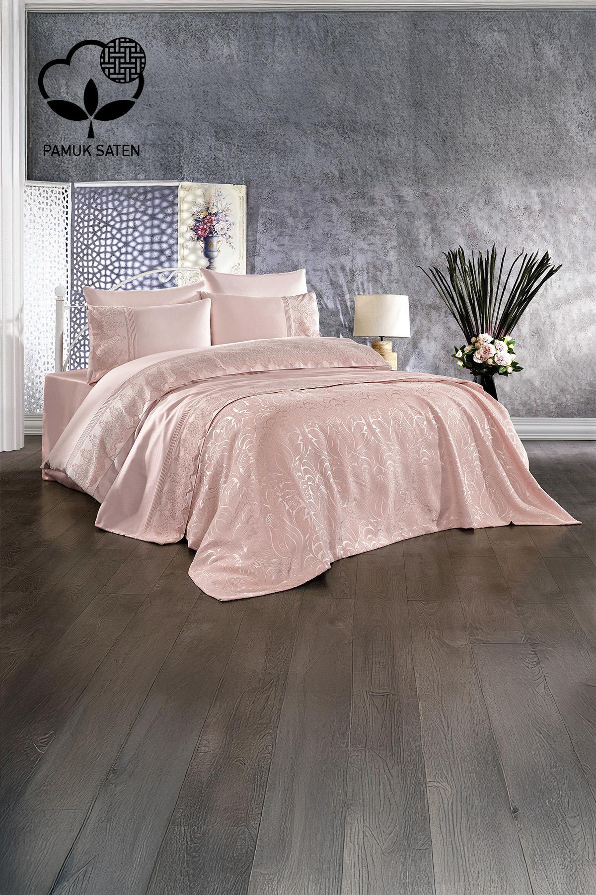 Marissa Bettwäsche-Set mit Jacquard-Baumwollsatin-Piqué – Nazik Home – Wert für mein Zuhause!