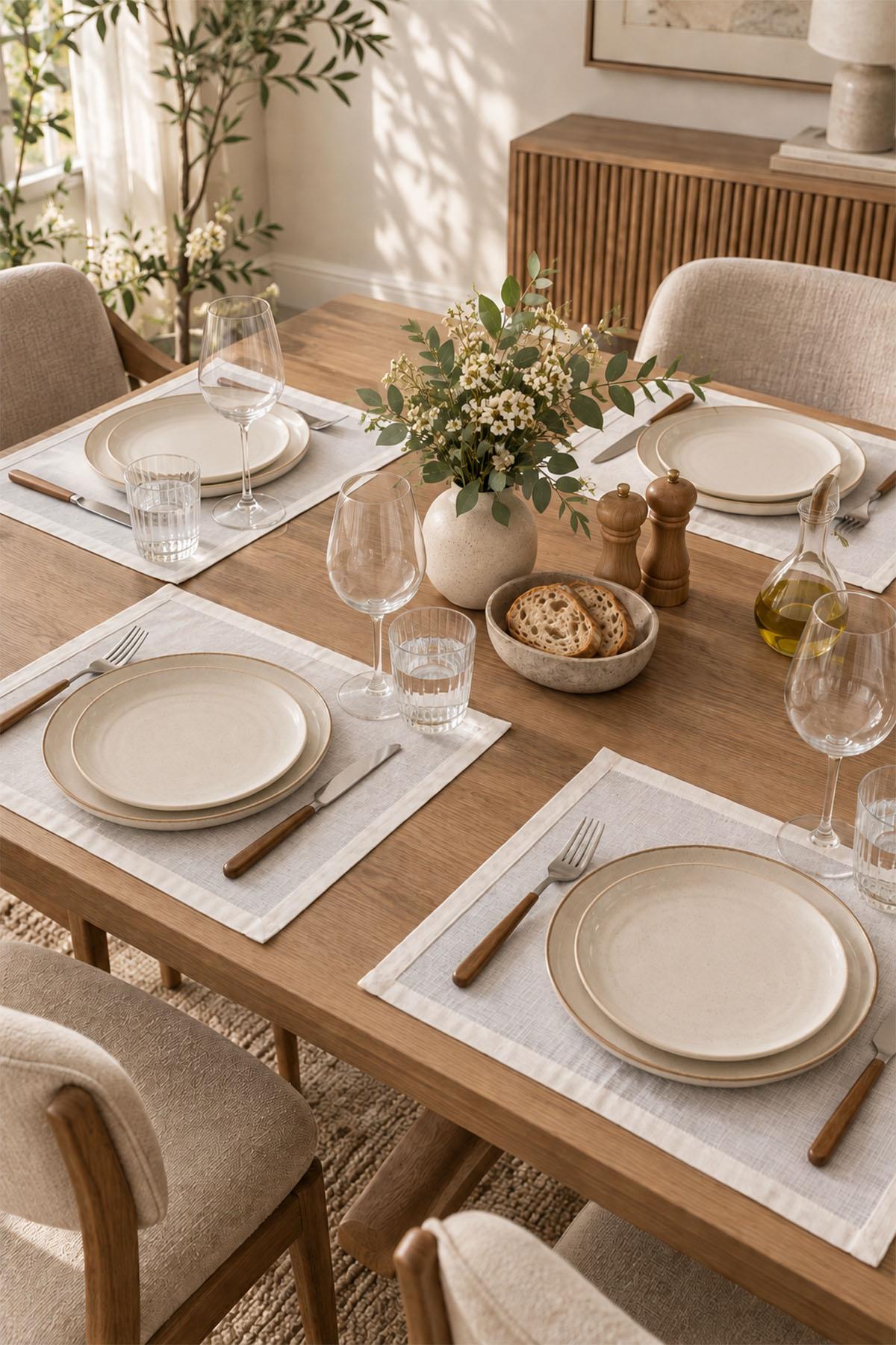 Run Plain Fleckenabweisendes, benutzerfreundliches Platzset, 4er-Set (35 x 45 cm)