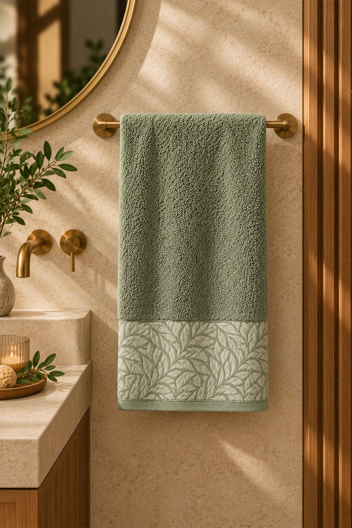 Sage Leaf Pattern Face Towel (50 x 90 cm)