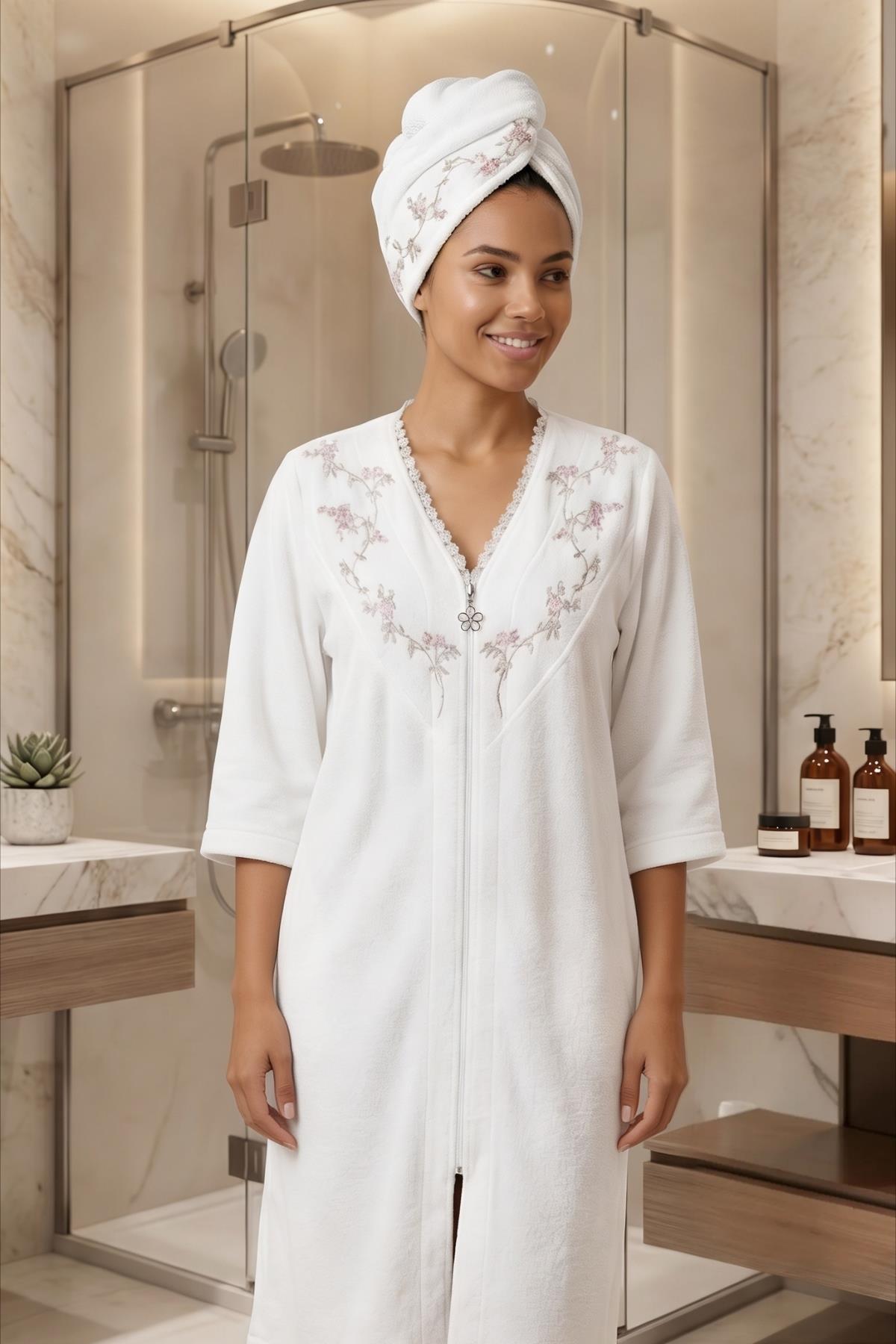 Stella Damen-Bademantel-Set aus 100 % Baumwolle