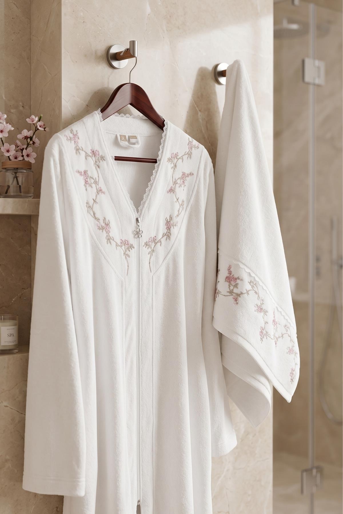 Stella Damen-Bademantel-Set aus 100 % Baumwolle