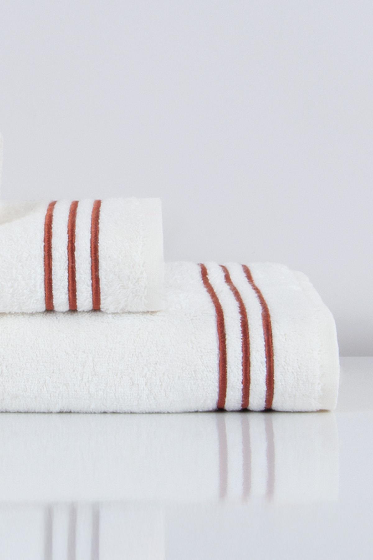 Zen Striped Embroidered Face Towel (50 x 90 cm) - Nazik Home - Value for My Home!