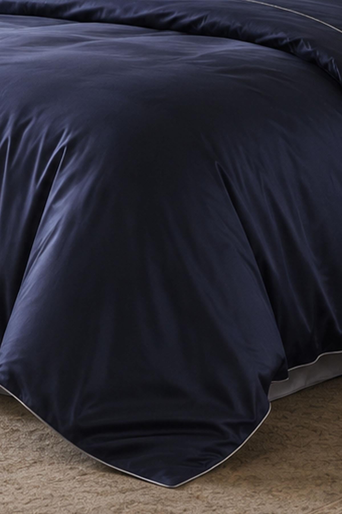 Alix Bettwäsche-Set aus Baumwollsatin mit Paspelierung, Doppelbett, 6-teilig