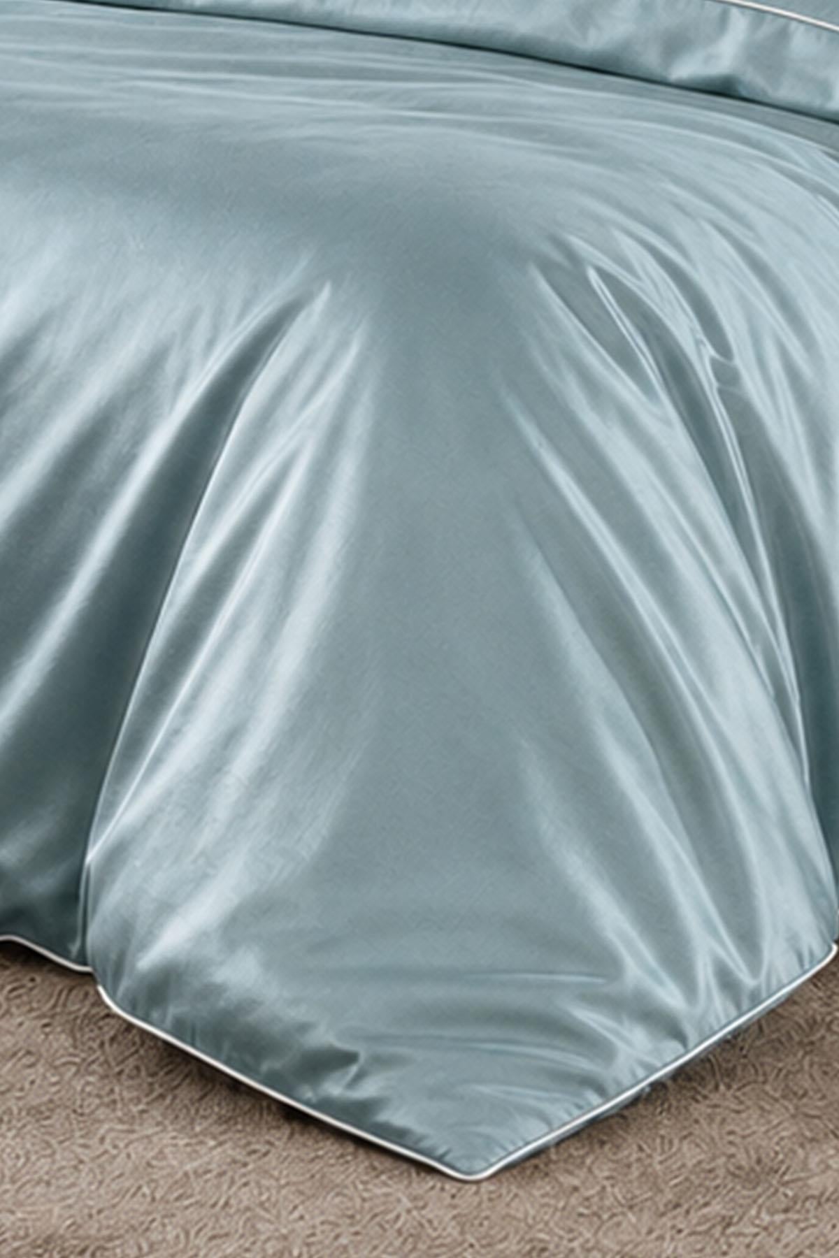 Alix Bettwäsche-Set aus Baumwollsatin mit Paspelierung, Doppelbett, 6-teilig