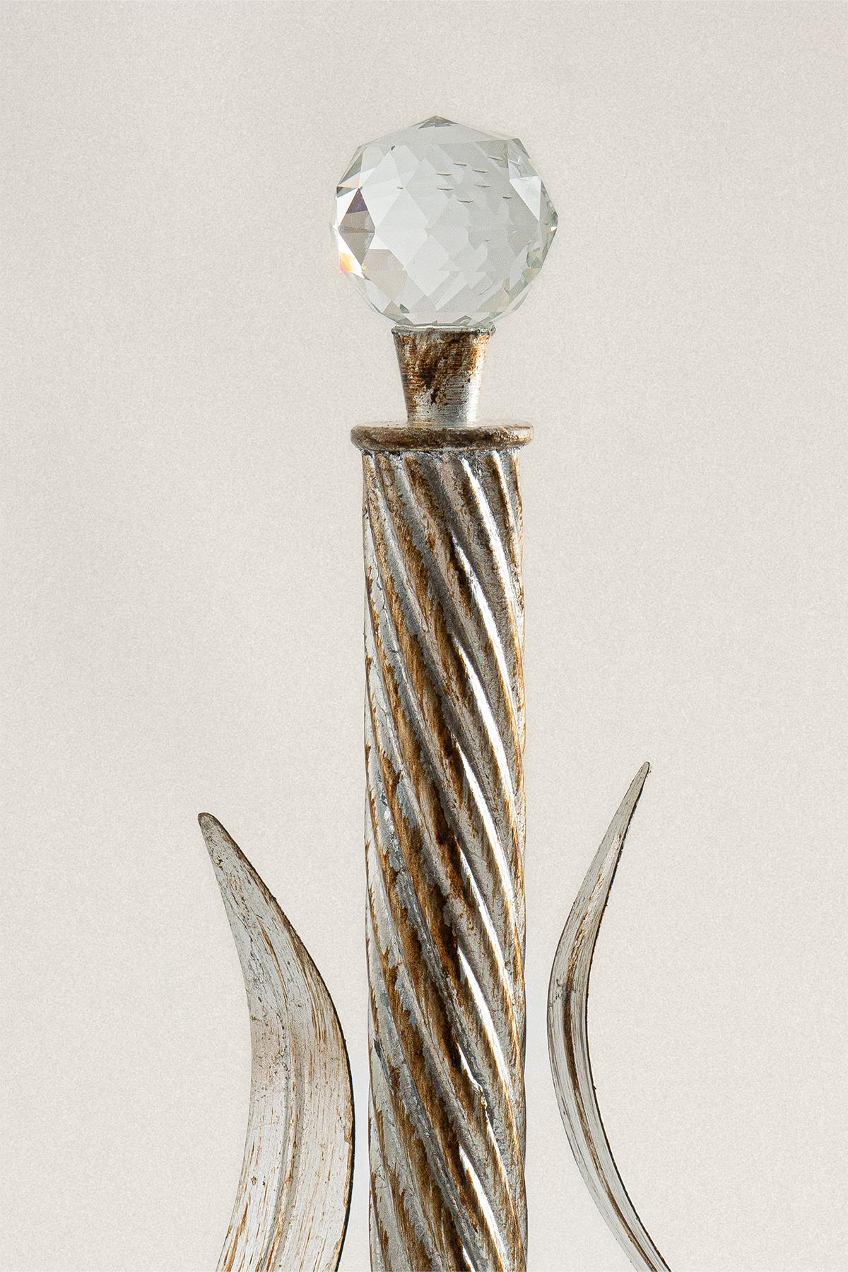 Crystal Papierrollenhalter mit silbernen Blattgold-Details - Nazik Home - Wert für mein Zuhause!
