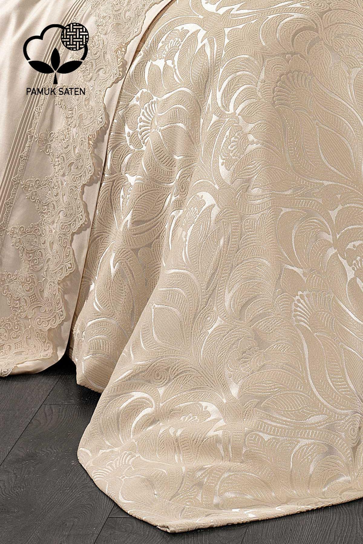 Marissa Bettwäsche-Set mit Jacquard-Baumwollsatin-Piqué – Nazik Home – Wert für mein Zuhause!