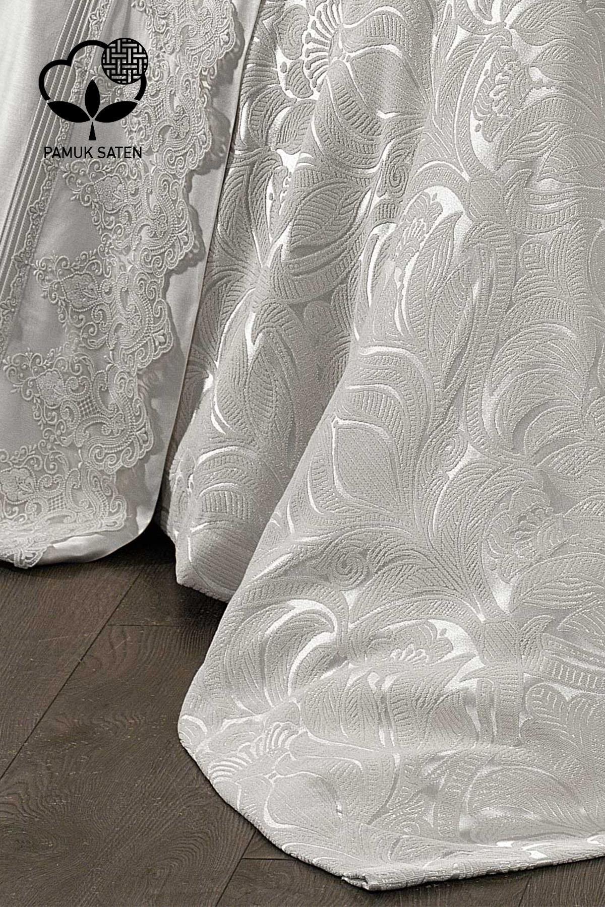 Marissa Bettwäsche-Set mit Jacquard-Baumwollsatin-Piqué – Nazik Home – Wert für mein Zuhause!