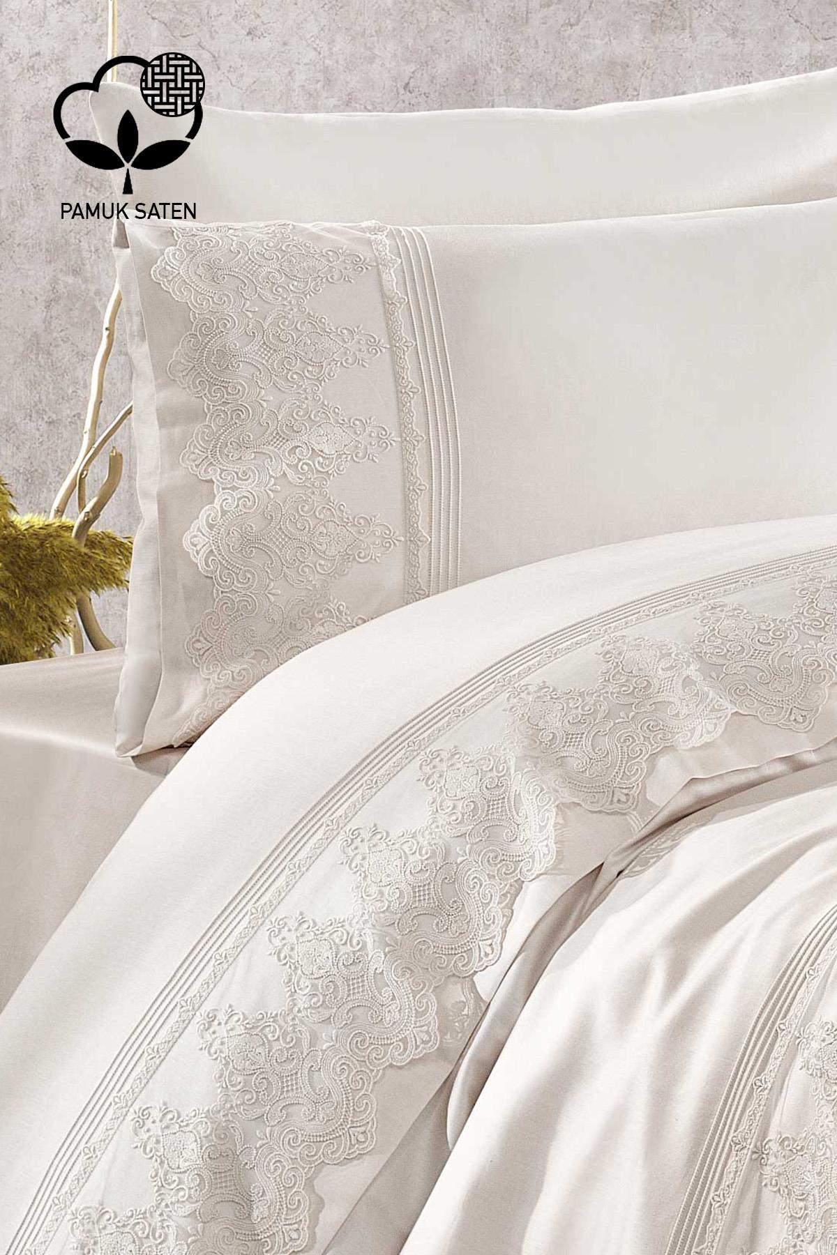 Marissa Bettwäsche-Set mit Jacquard-Baumwollsatin-Piqué – Nazik Home – Wert für mein Zuhause!