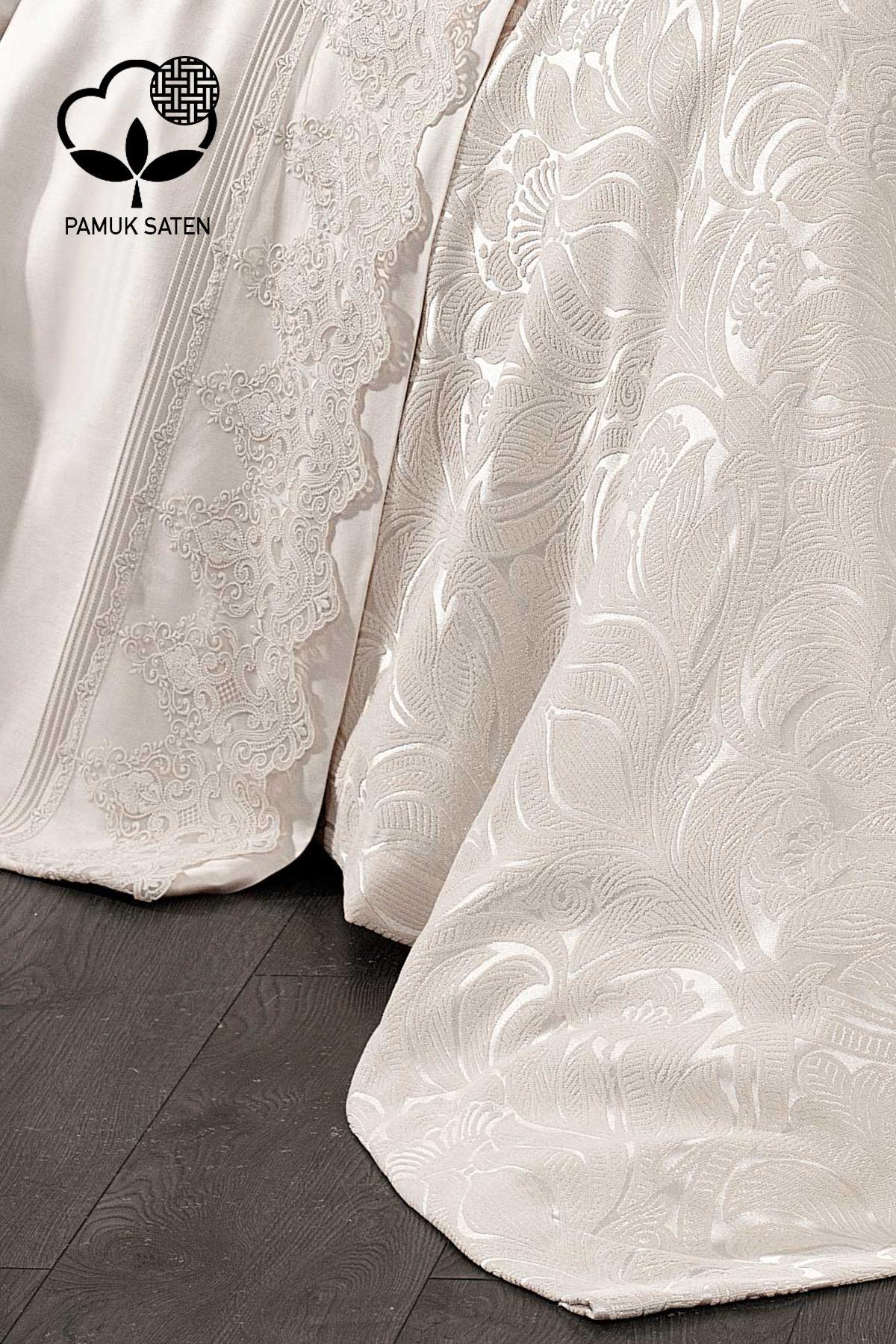 Marissa Bettwäsche-Set mit Jacquard-Baumwollsatin-Piqué – Nazik Home – Wert für mein Zuhause!
