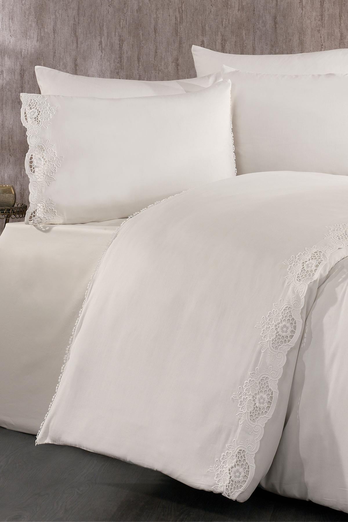 Puerta Bettwäsche-Set mit floraler Stickerei aus 100 % Baumwolle, Kingsize, 6-teilig