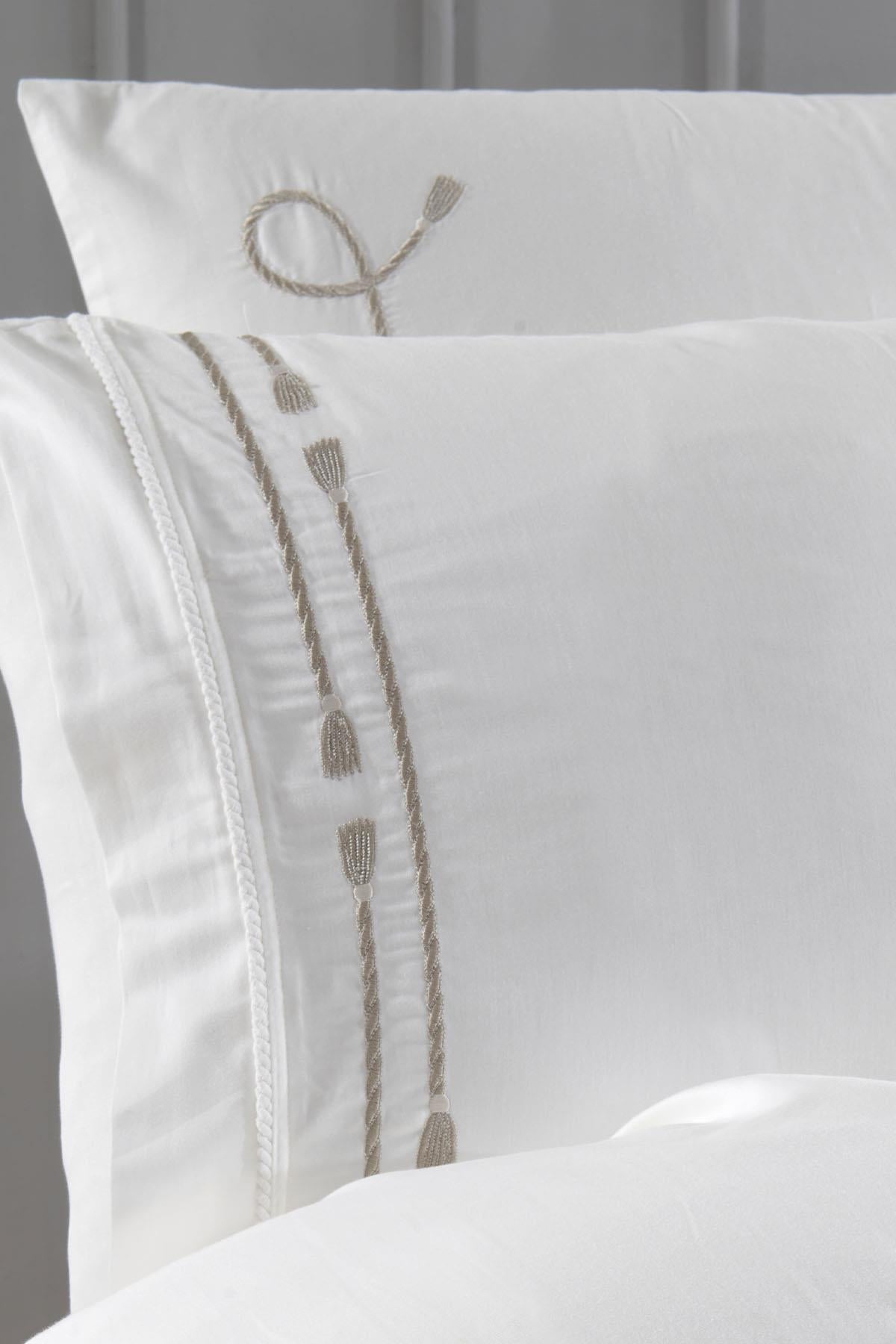 Roman Embroidered Cotton Satin Super King Size 6-Piece Bedding Set