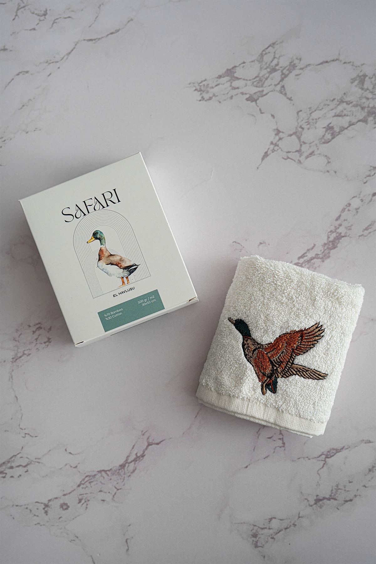 Handtuch Safari-Serie mit Tierstickerei (30 x 50 cm)