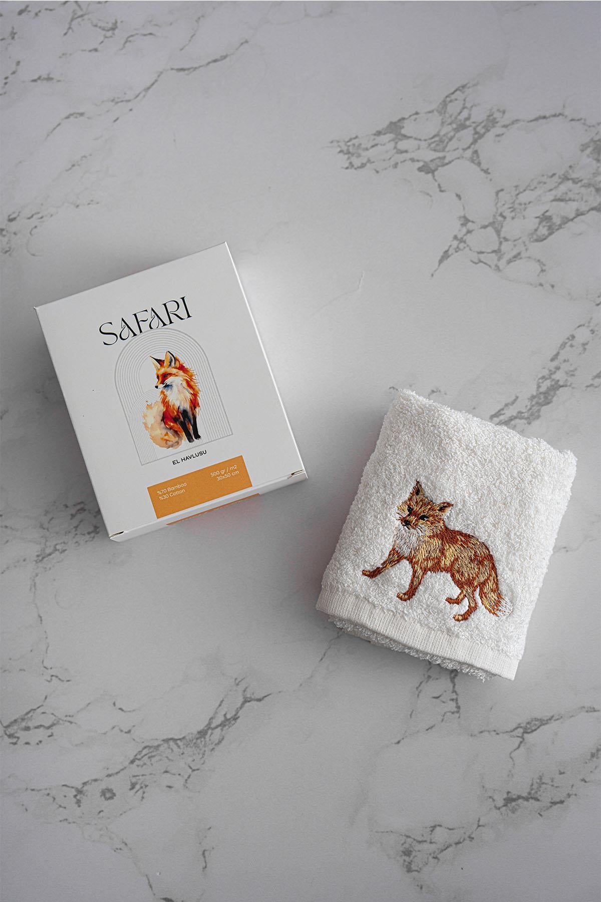 Handtuch Safari-Serie mit Tierstickerei (30 x 50 cm)