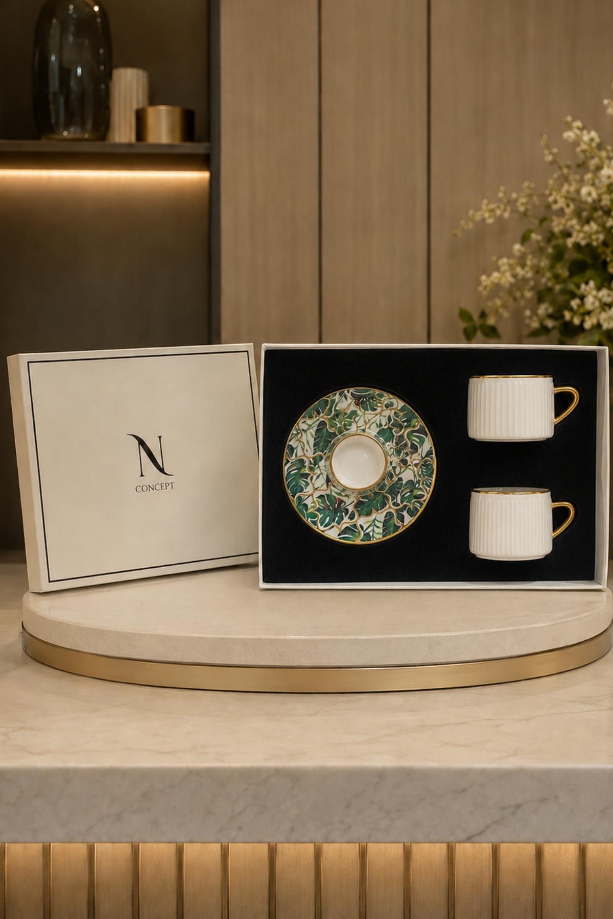 Verde Luxe 24K vergoldetes Premium-Kaffeetassenset, 2-teilig