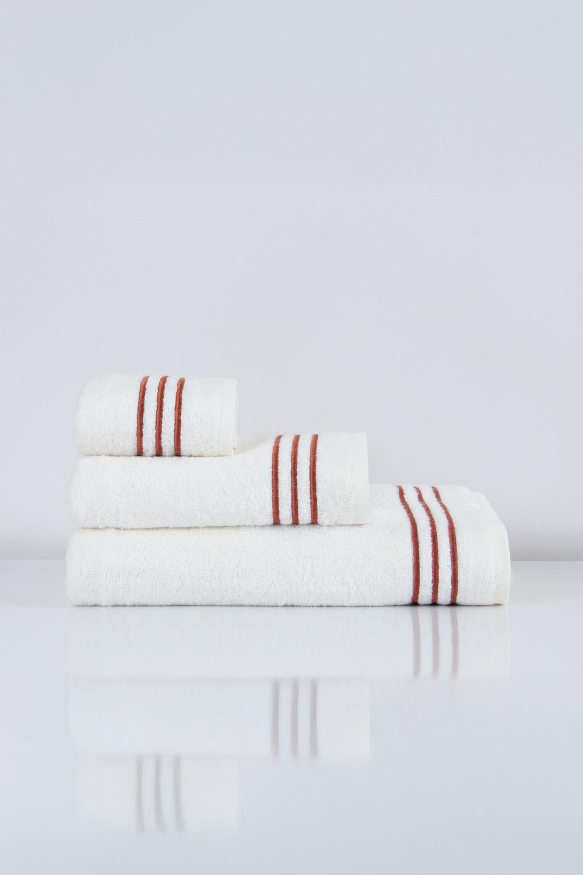 Zen Striped Embroidered Face Towel (50 x 90 cm) - Nazik Home - Value for My Home!