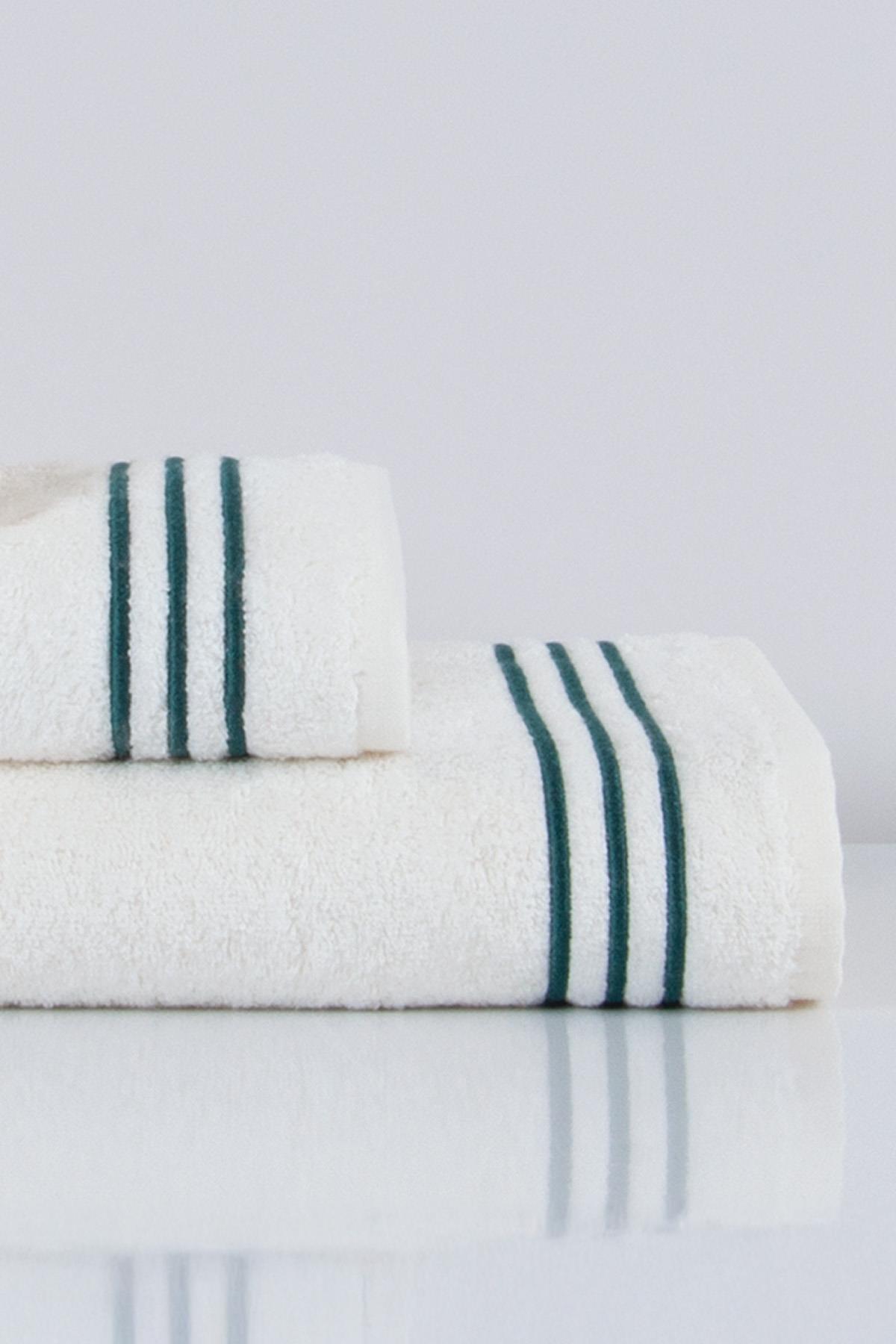 Zen Striped Embroidered Face Towel (50 x 90 cm) - Nazik Home - Value for My Home!